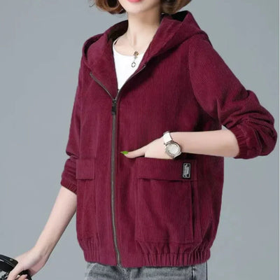 Allegra Soft Corduroy Hooded Jacket
