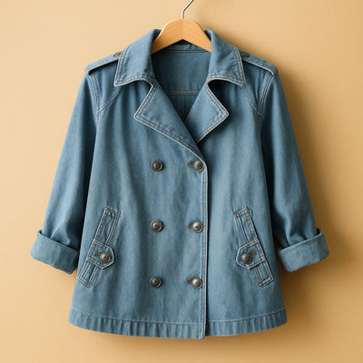 Giulia Cotton Denim Peacoat