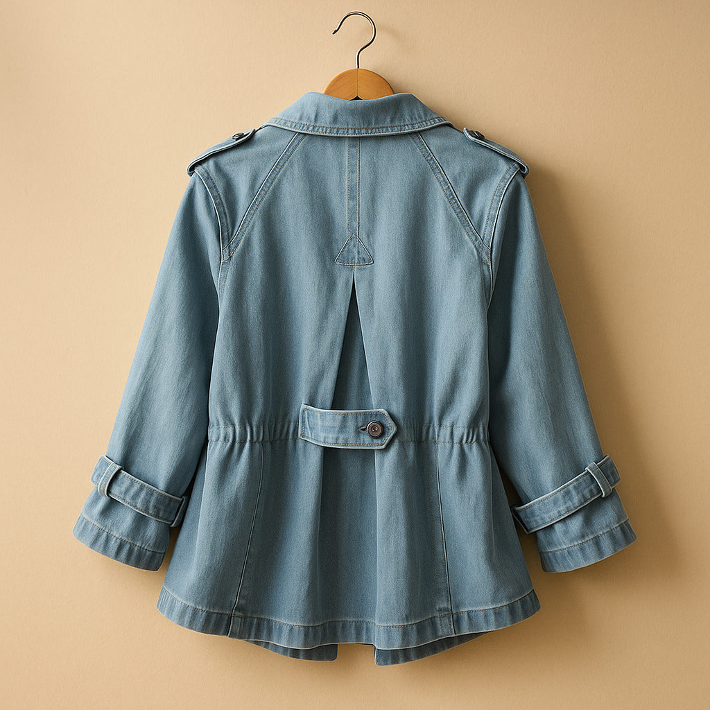 Giulia Cotton Denim Peacoat