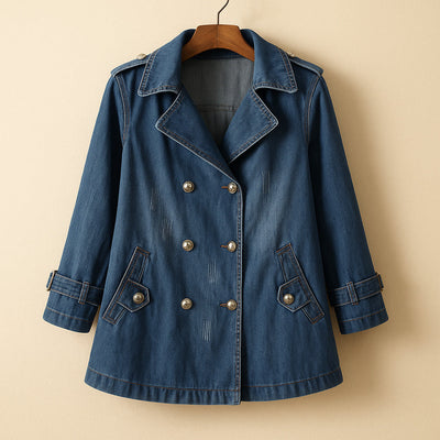 Giulia Cotton Denim Peacoat