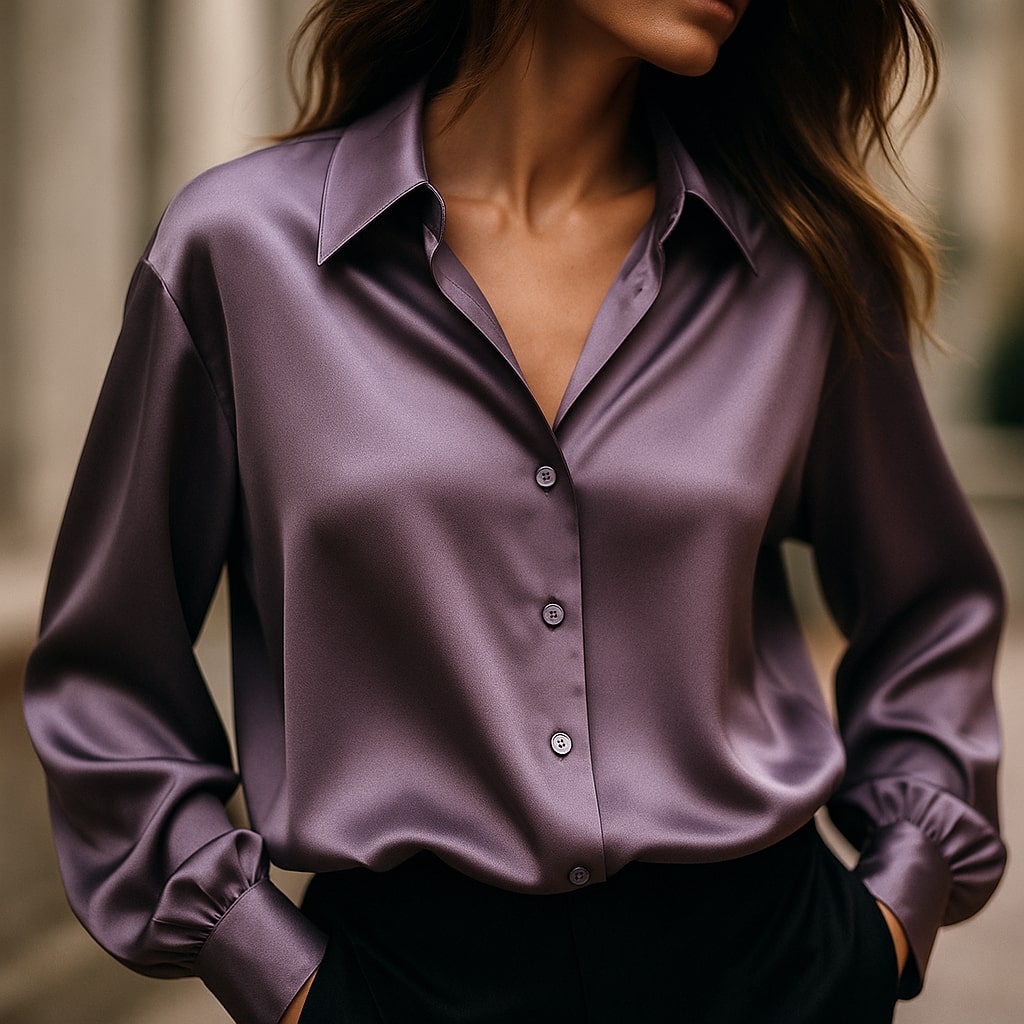 Isabella Satin Button Shirt
