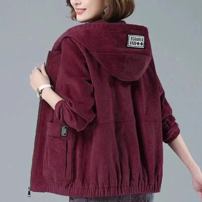 Allegra Soft Corduroy Hooded Jacket