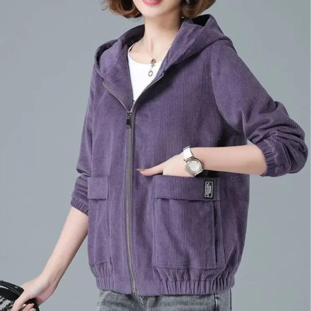 Allegra Soft Corduroy Hooded Jacket