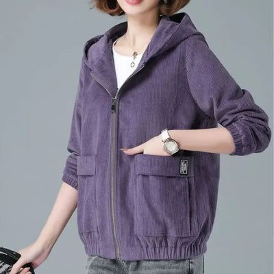 Allegra Soft Corduroy Hooded Jacket