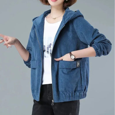 Allegra Soft Corduroy Hooded Jacket