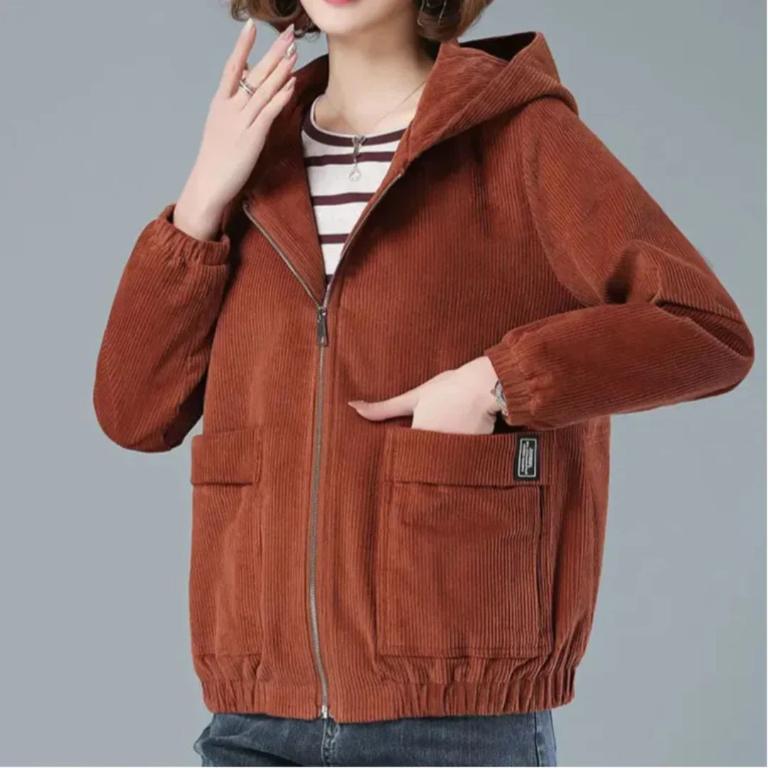 Allegra Soft Corduroy Hooded Jacket