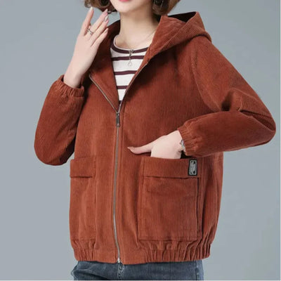 Allegra Soft Corduroy Hooded Jacket