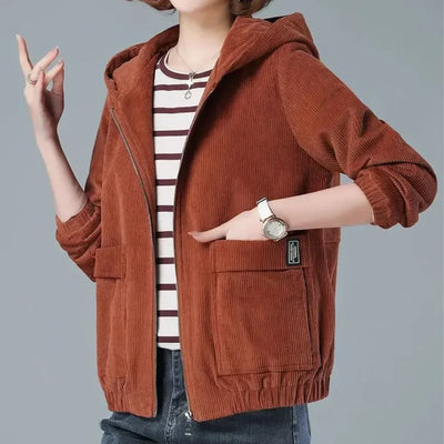 Allegra Soft Corduroy Hooded Jacket