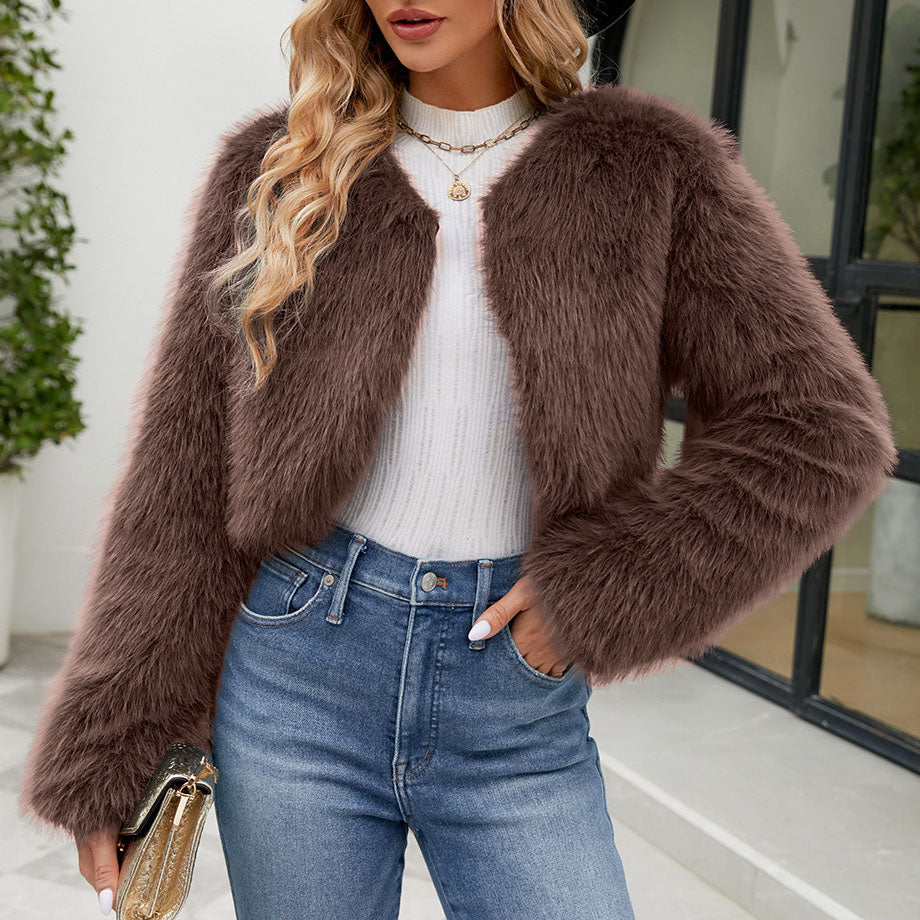 Celina Faux Fur Cropped Jacket