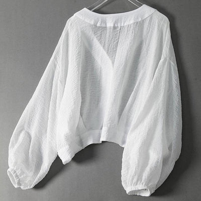 Avelina Linen Gauze Cropped Cardigan
