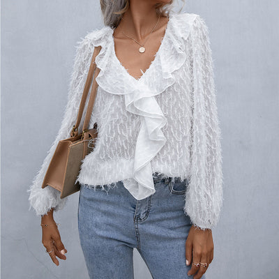 Fleur Feathered Ruffle Top