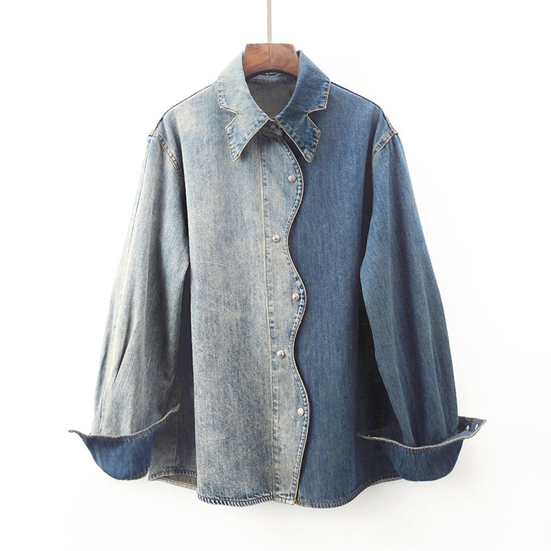 Clara Asymmetrical Denim Shirt