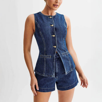 Carina Denim Two-Piece Set