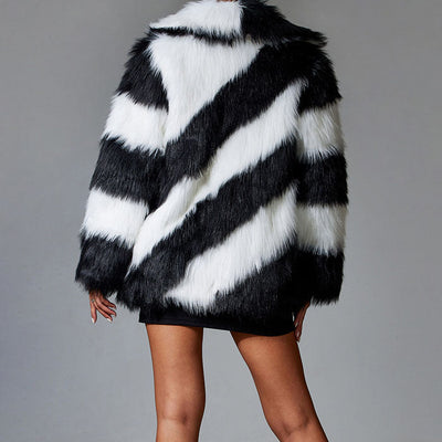 Arianna Faux Fur Striped Jacket