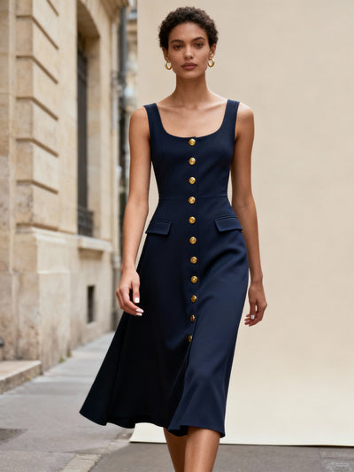 Maxim| Knitted Maxi Dress with Round Neck