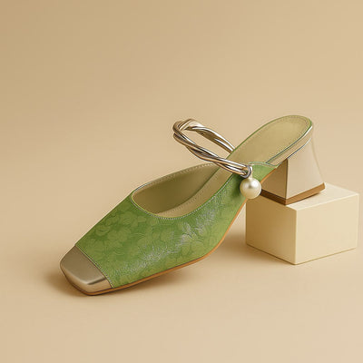 Chiara Leather Block Heels