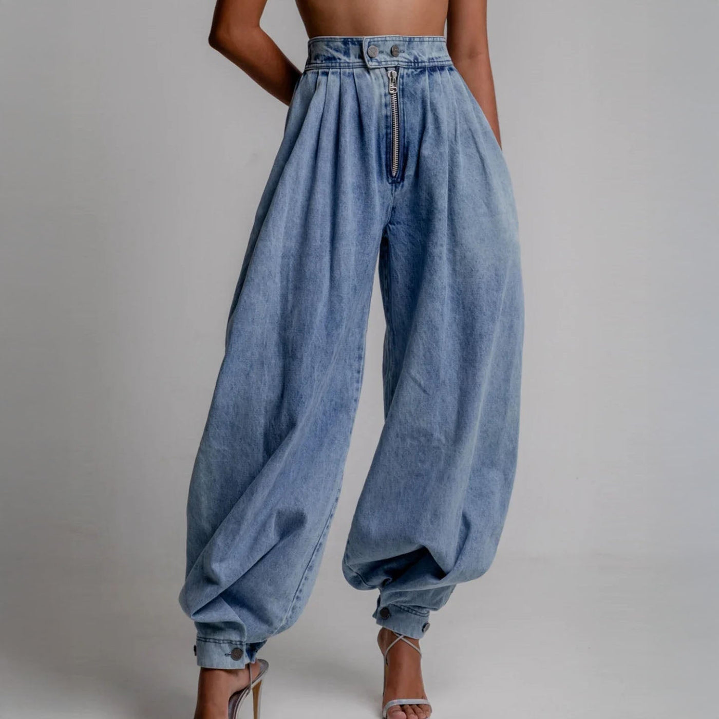 Giulia Balloon-Leg Denim Trousers