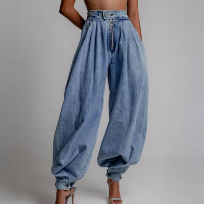 Giulia Balloon-Leg Denim Trousers
