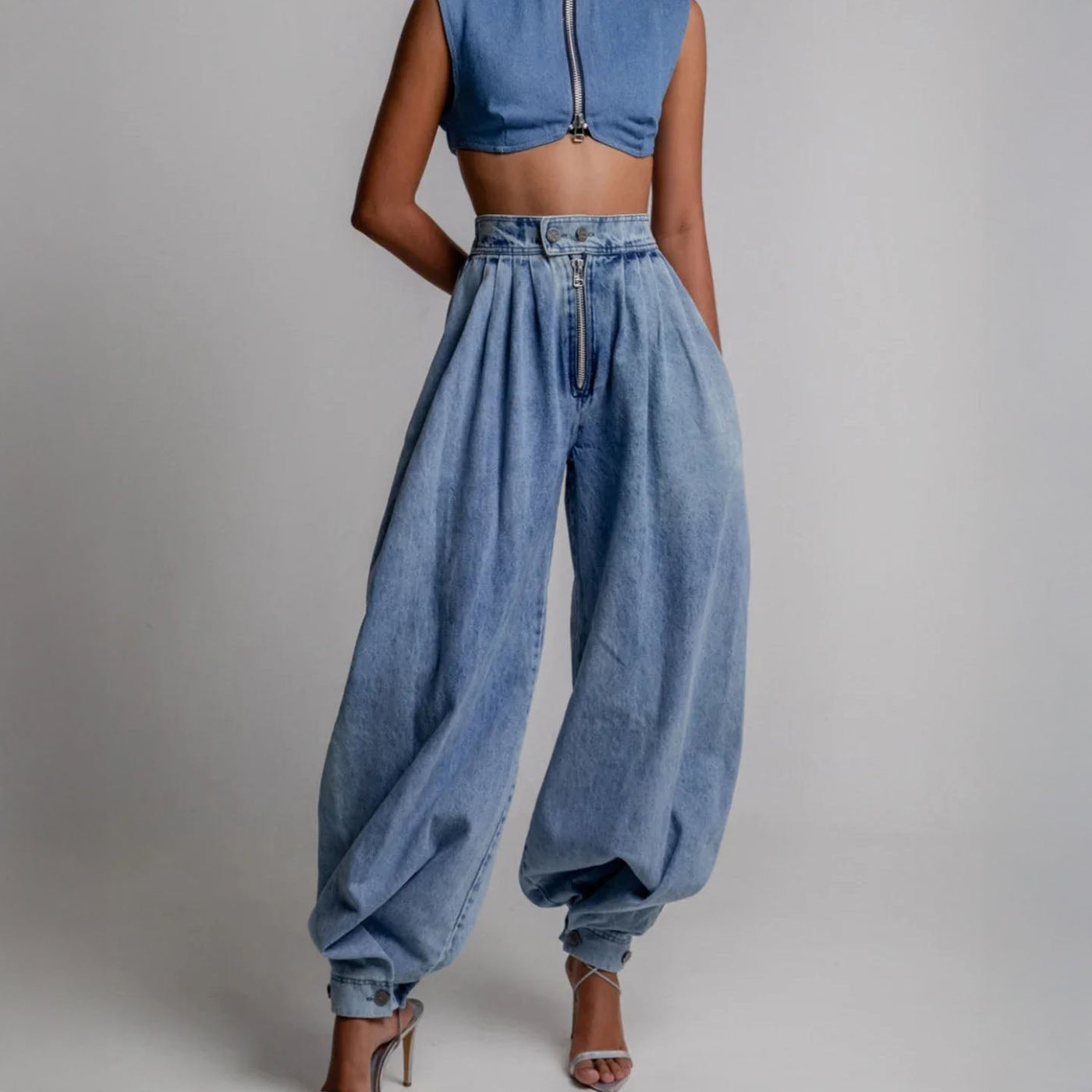 Giulia Balloon-Leg Denim Trousers