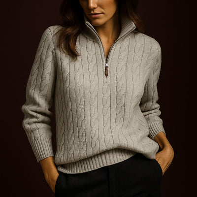 Elena Wool Half-Zip Sweater